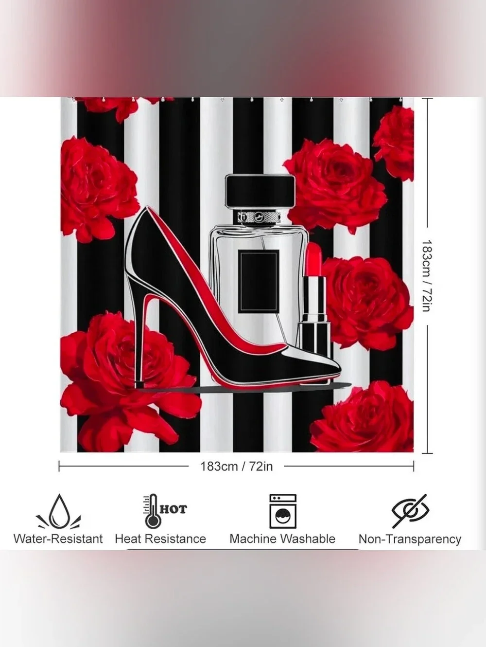 4-Piece Rose & High Heel Bathroom Set | NEW WITH TAGS |